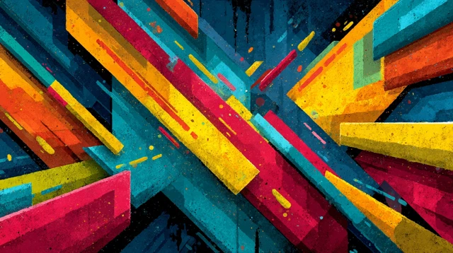 Abstract Geometric Art Vibrant Colors and Movement