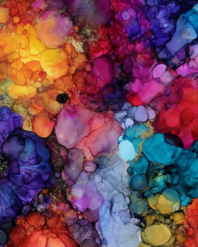 Alcohol Ink Art Colorful Abstract Painting
