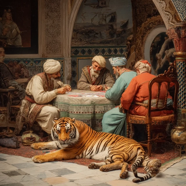 Doppelkopf Card Game JeanLeon Gerome Oil Painting