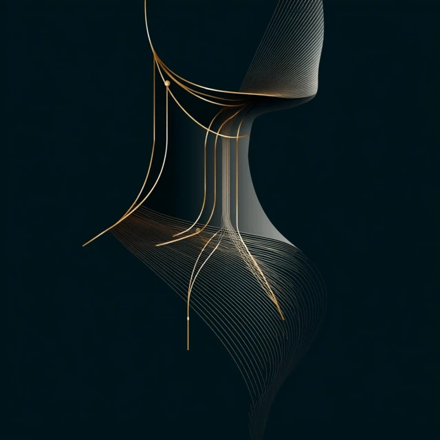 Minimalist Vector Art of a Neck with Metal Shine