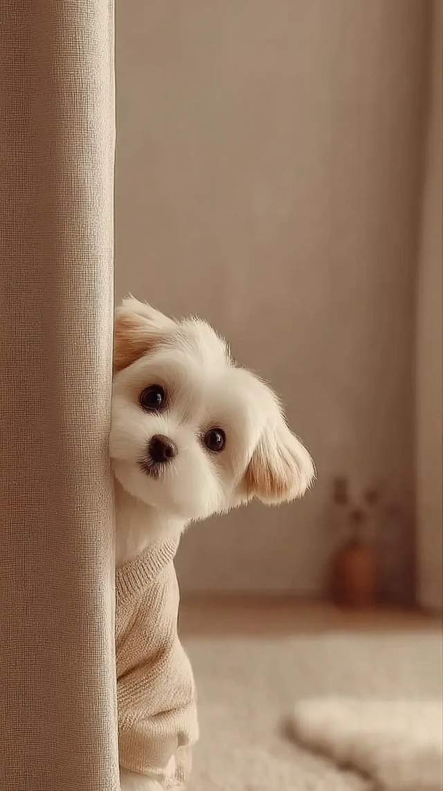 Maltese Puppy in Cozy Sweater Cute and Adorable
