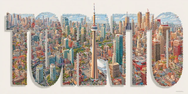 Toronto Skyline Cutout Word Art