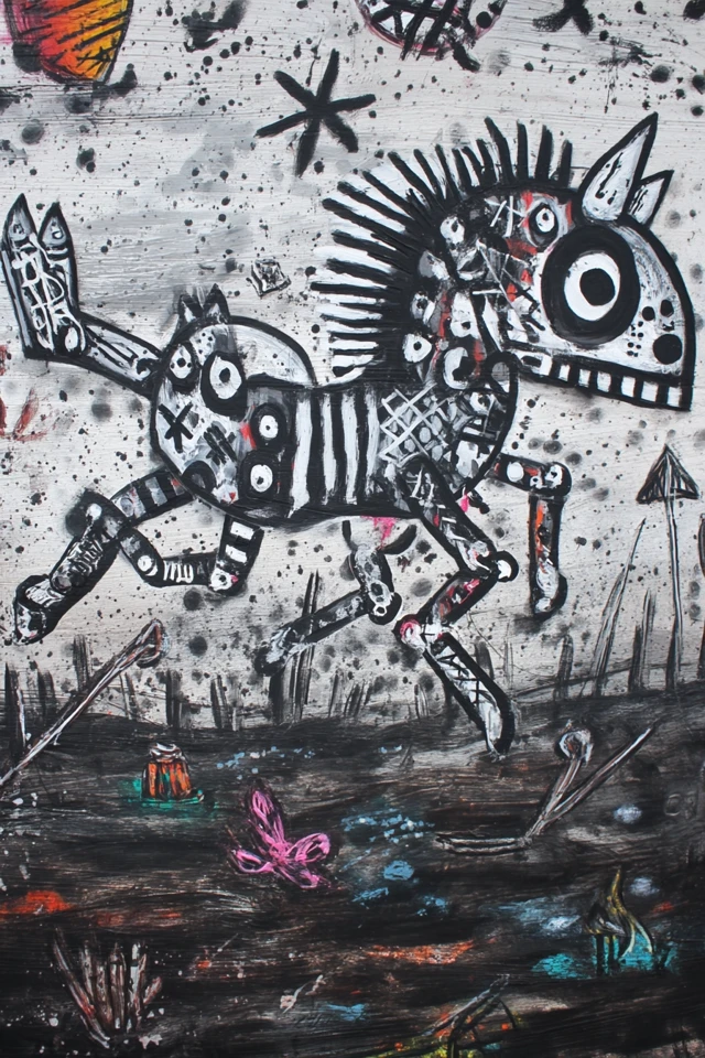 Outsider Art Horse on Battlefield