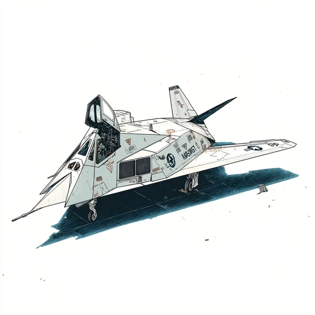 F-117 Nighthawk Comic Illustration