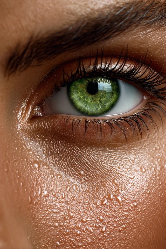 Striking Green Eye Closeup Iris Detail