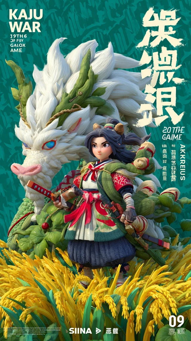 Kaiju War Game Title Screen Dragon and Hero