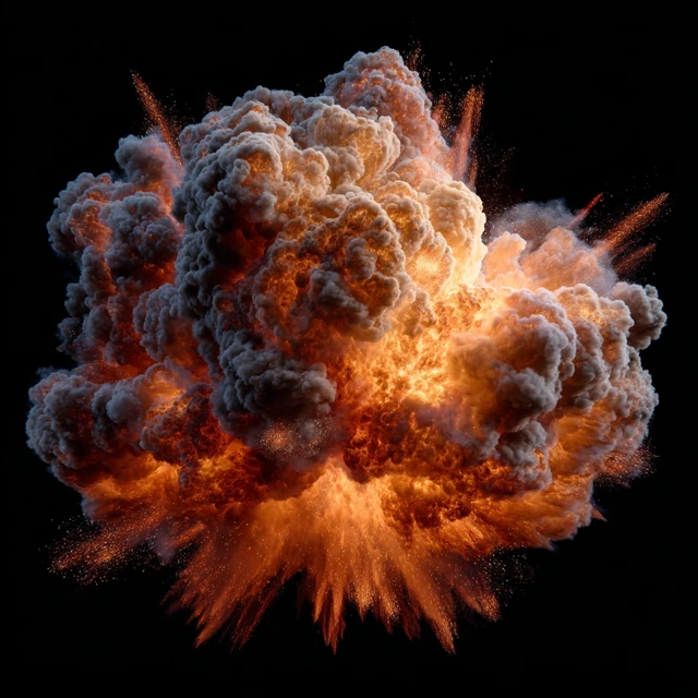 Explosive Detonation Frozen in Time 8K Rendering