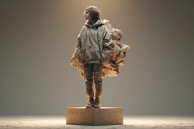 3D Rendered Human Model on Block Graded Movie Style