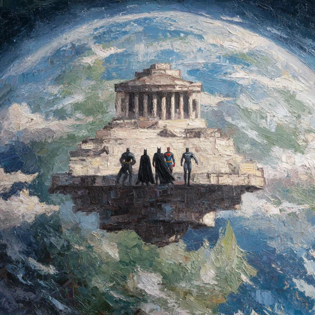 Justice League Watchtower Impasto Painting