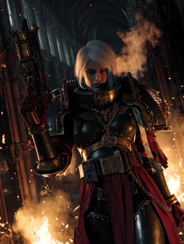 Adepta Sororita Warrior in Gothic Flames