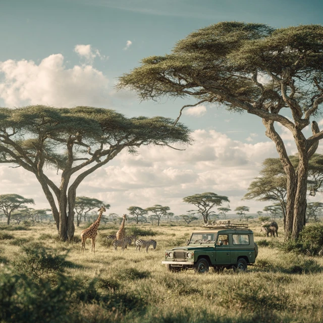 Serengeti Safari Wildlife Giraffes Zebras
