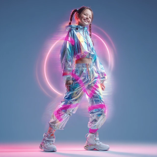 Ai Inspired Fashion Portrait of a Smiling Girl