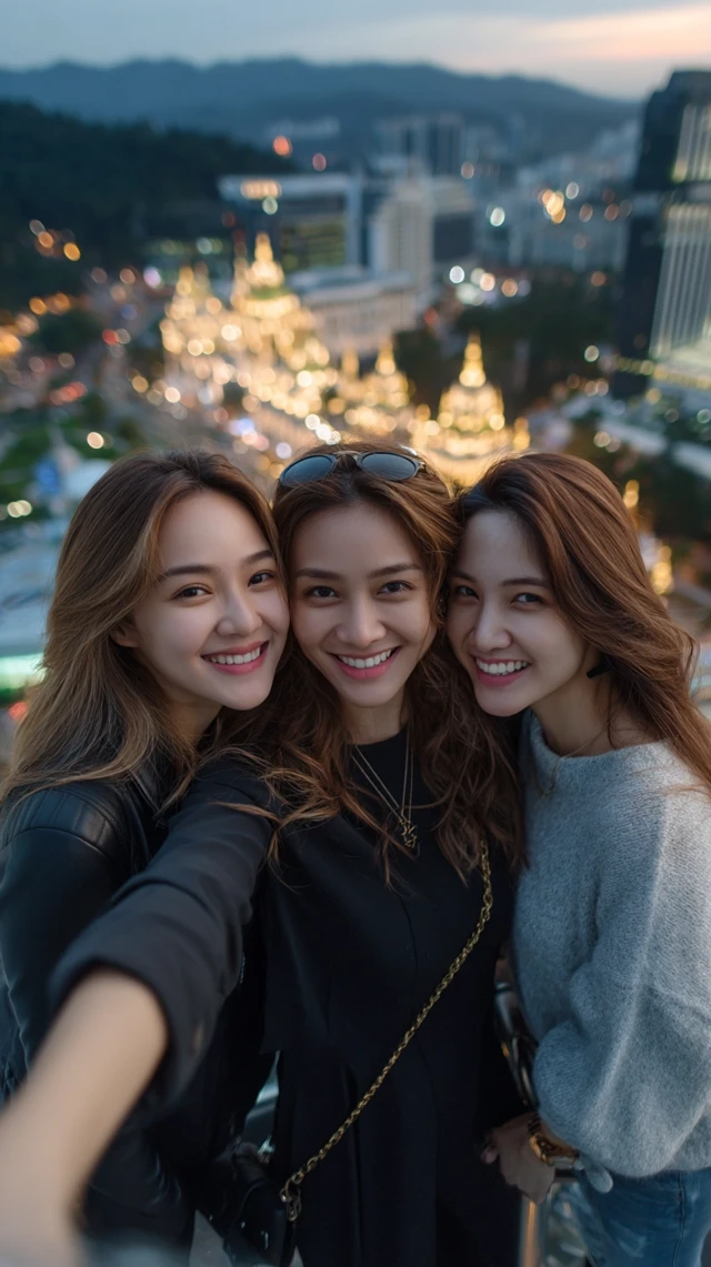 Asian Women Taking Selfie on iPhone 7