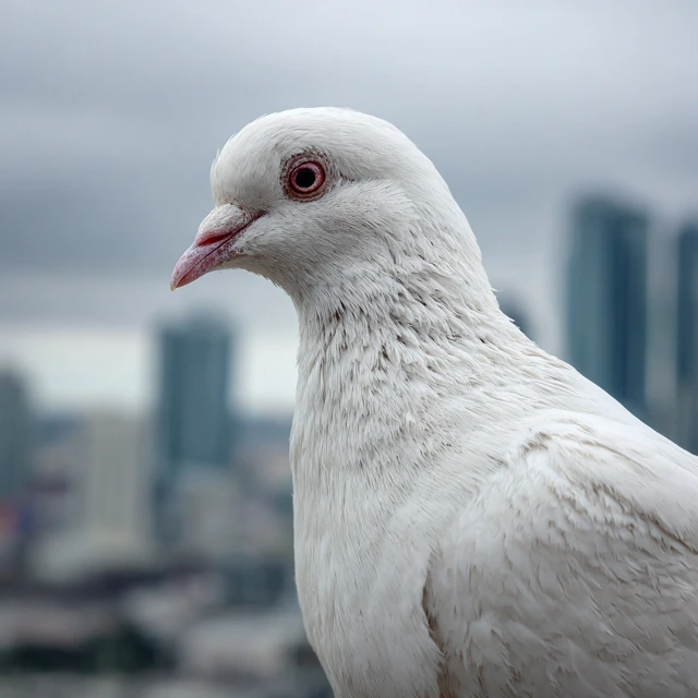 White Dove Portrait in the City