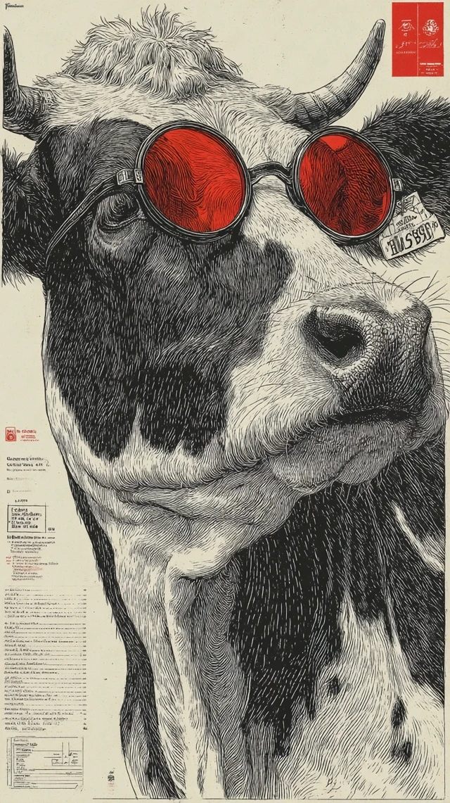 Bauhaus Cow Poster Advertising Spectacles