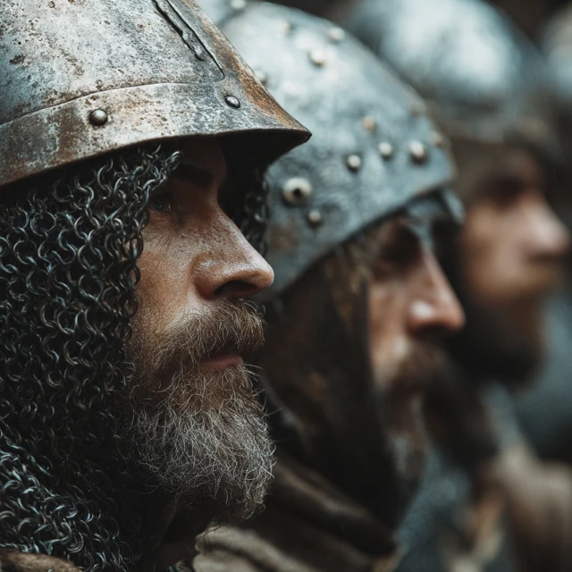 Medieval Soldiers in Shield Wall