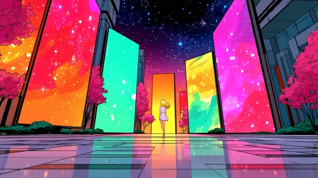 Futuristic Insurance Explanation Space Illustration