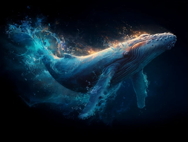 Artistic Whale Depiction Mastery of Light and Contrast
