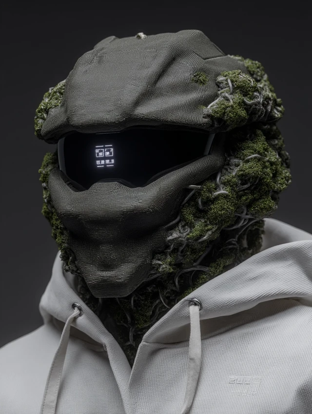 Futuristic Bio Helmet Alien Tech Fusion Portrait