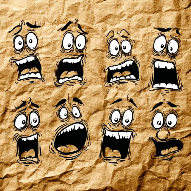 Cartoon Expressions Sugar Cubes and Coffee Cups