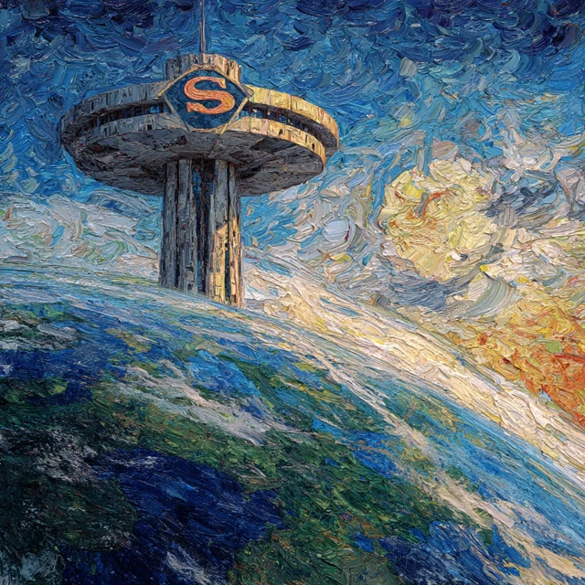 Justice League Watchtower Impasto Painting