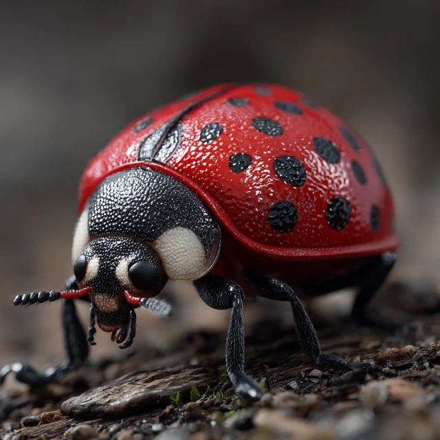 Ladybug CloseUp Detailed Realistic Insect Bug Nature