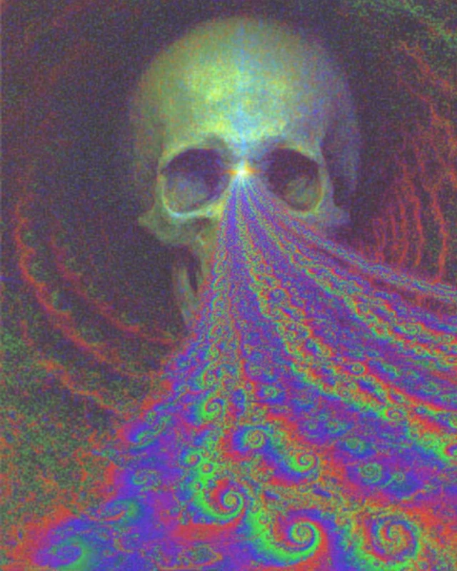 Psychedelic Skull Artwork: Fractal, Spiritual and Cosmic Vision