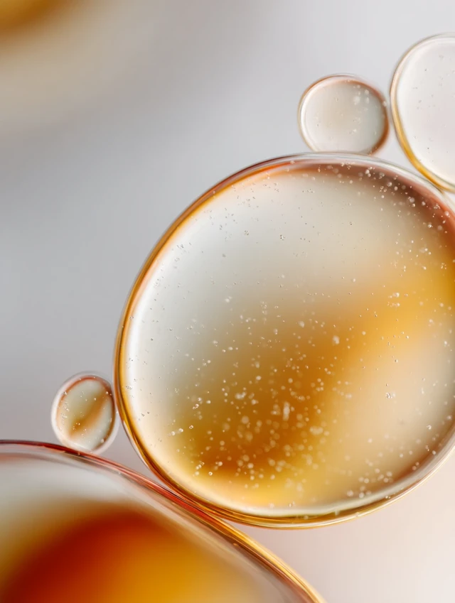 Liquid Bubble Under Microscope Beige Amber 8K