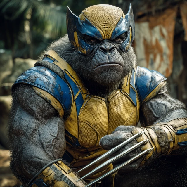 Wolverine Gorilla Hyper Realistic Image