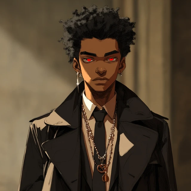 Anime Portrait of a Stylish Young Black Man