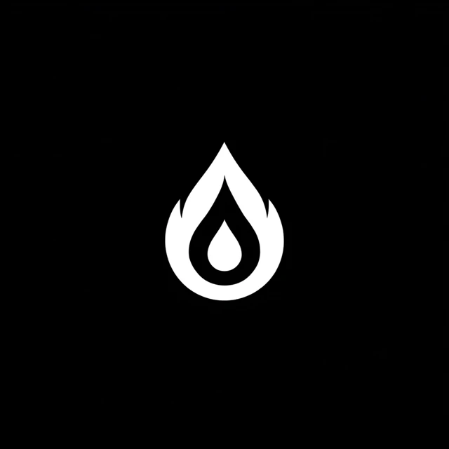 Simple Water Drop Icon Black and White