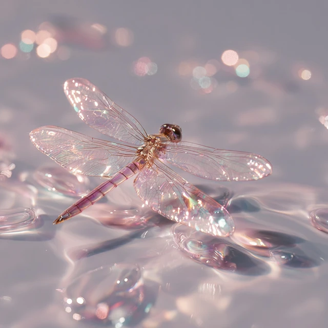 Dreamy Dragonfly on Water Y2K Aesthetic