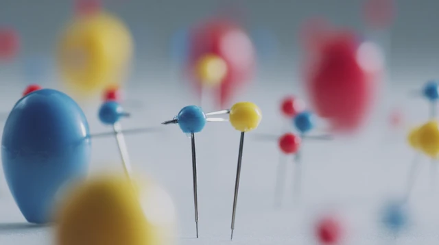 Colorful Pushpins Close Up Slow Motion