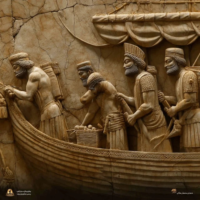 Darius the Great Inspecting Ancient Naval Fleet