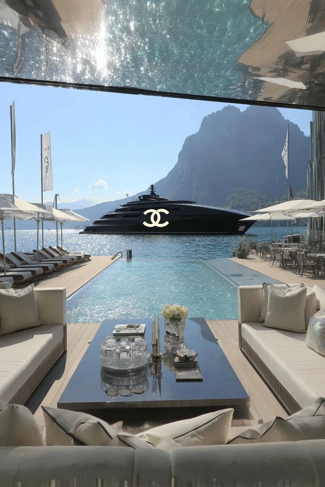 Luxury Waterfront Living with Yacht and Pool