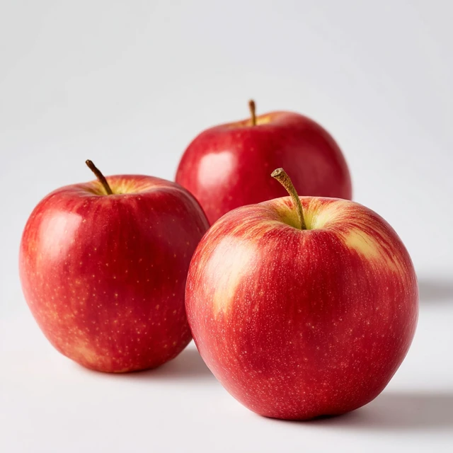 Red Apples on White Background Food Photography