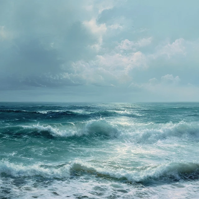 Coastal Storm Painting Scenic Landscape Art