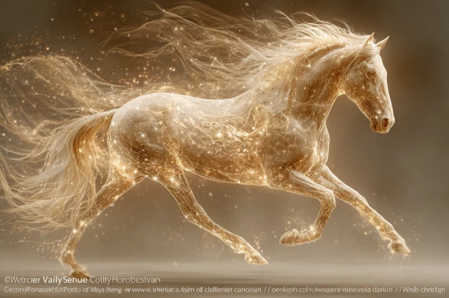 Golden Horse Cosmic Fantasy Art