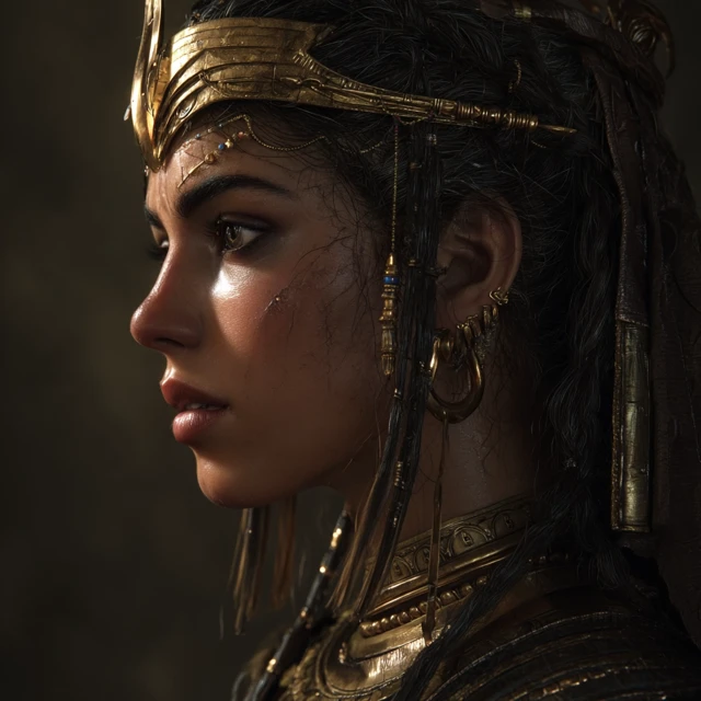 Egyptian Goddess Portrait Hyperrealistic Digital Art