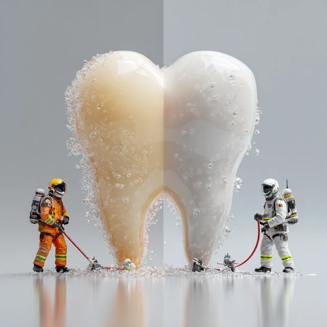 Tooth Cleaning Before and After with Engineers