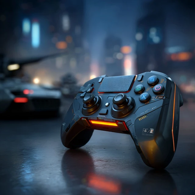 Futuristic Game Controller Photo Realistic Style
