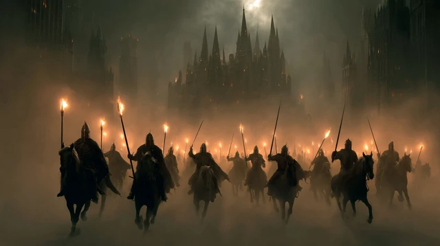 Riders of Rohan Galloping through Middle Earth