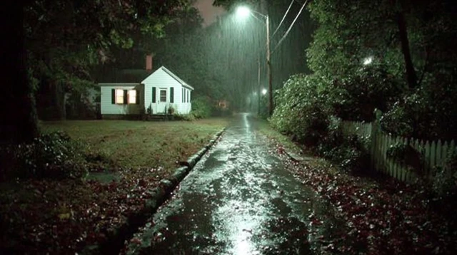 Scary House at Night During a Storm