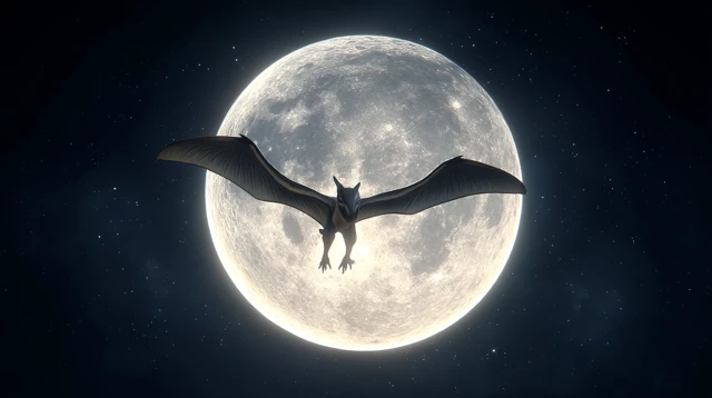 Moonlit Dragon Flight Night Sky Fantasy Art
