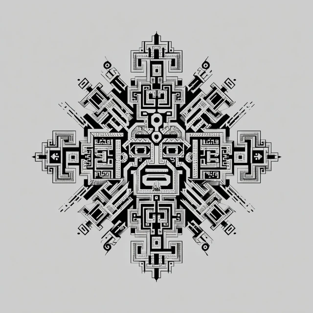 Mictlan Logo Aztec Underworld Geometric Design