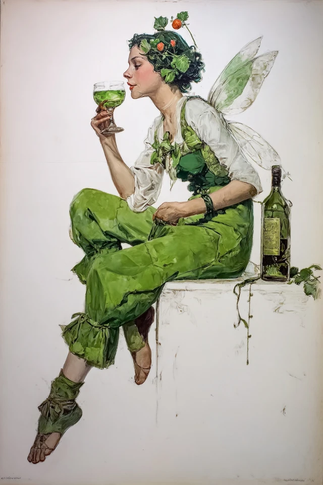 Absinthe The Green Fairy by Norman Rockwell Artwork