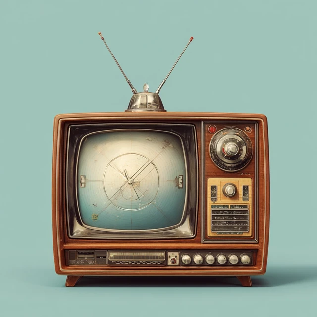 Retro CRT Television Illustration 1950s Nostalgic Design