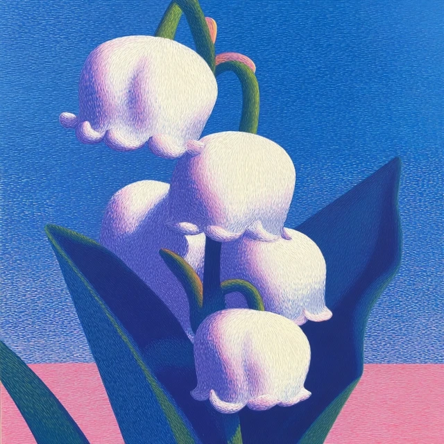 Lily of the Valley Painting in Pastel Tones