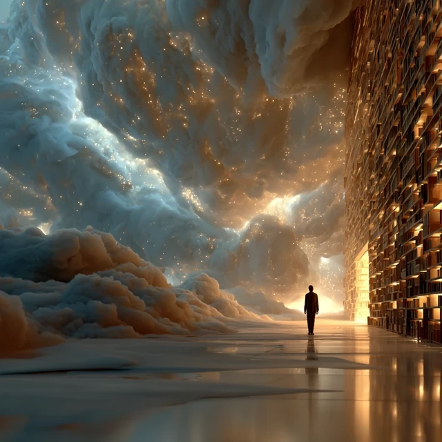 Celestial Library in the Stars Epic Scene