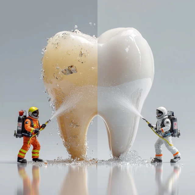 Tooth Cleaning Before and After with Engineers